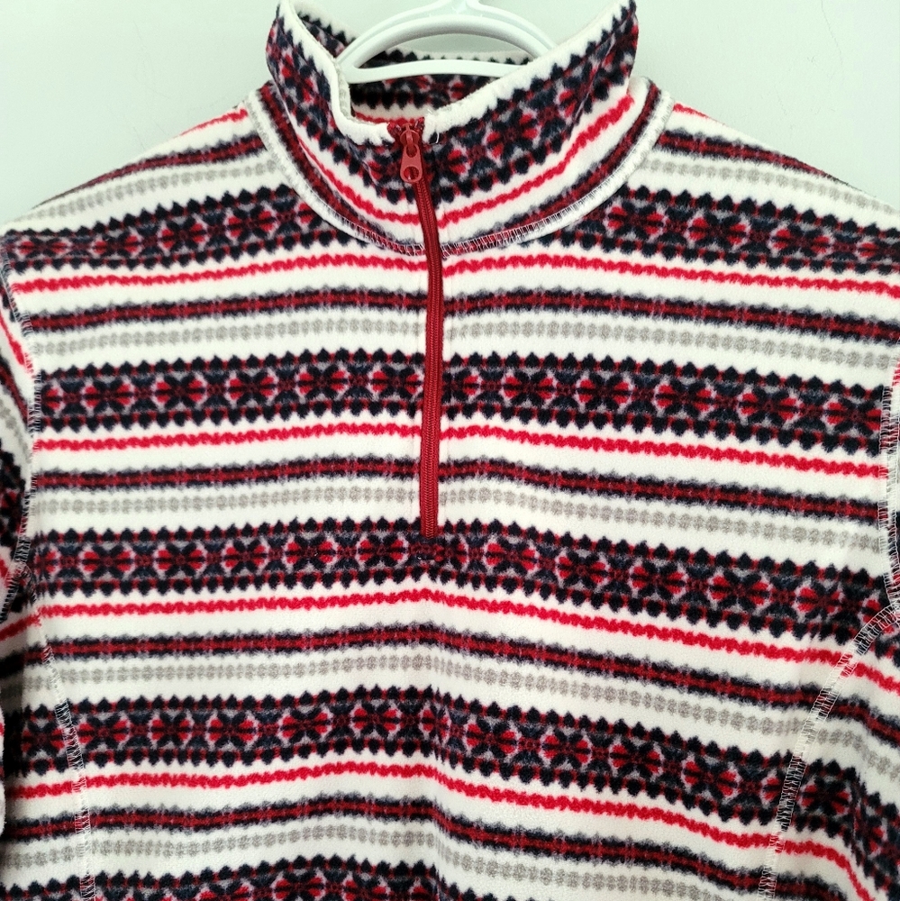 Eddie Bauer Pull-Over  Winter Fair Isle Fleece Sweatshirt Size L
